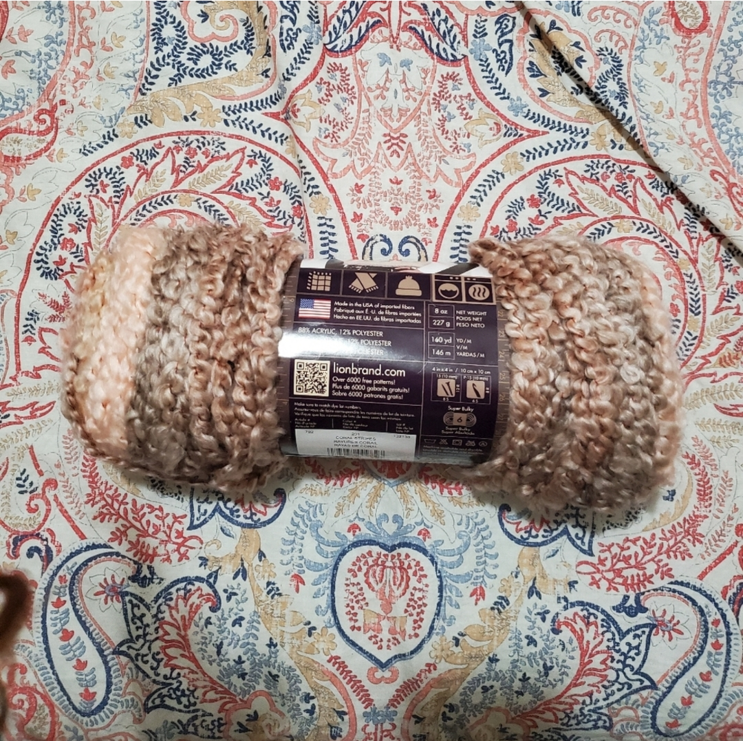 BNIP Lion Brand Yarn - Coral Stripes - photo 2