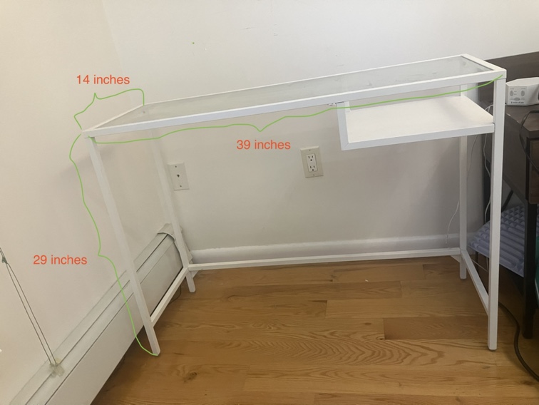 IKEA work desk (with glass panel)