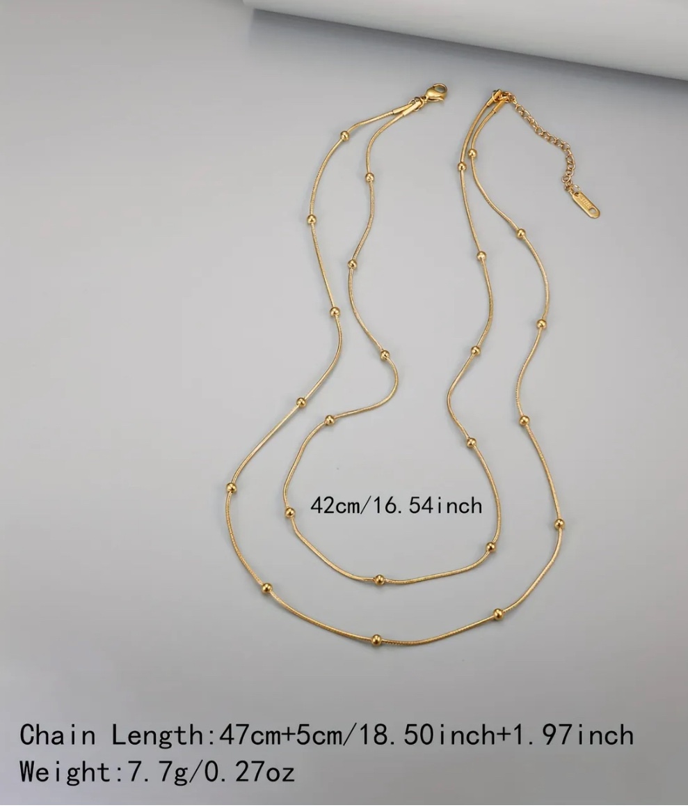 18 k plated 2 layers chain - photo 3