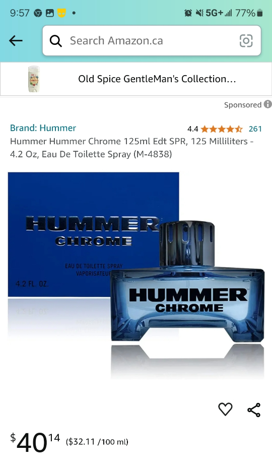Hummer chrome cologne for man image indicator(5)