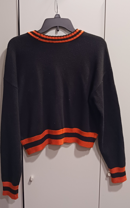 Black cardigan! ☆ With orange lining - photo 2