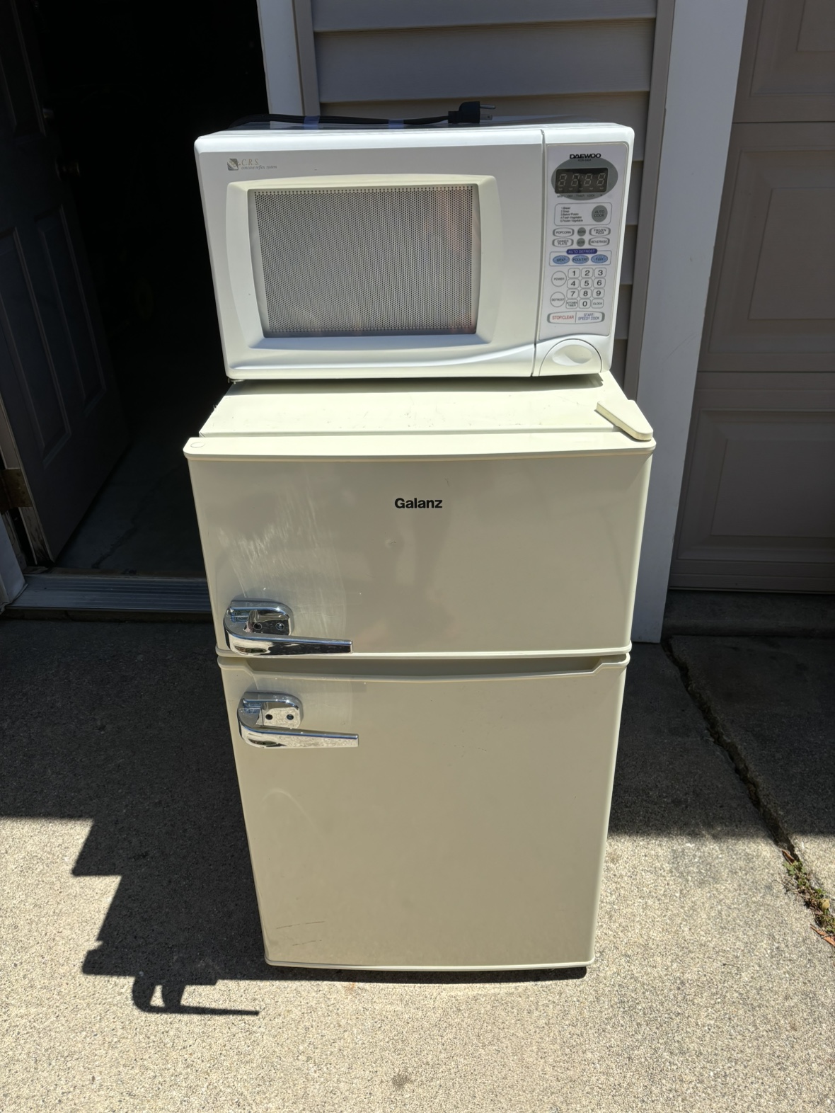 Small fridge freezer and microwave
