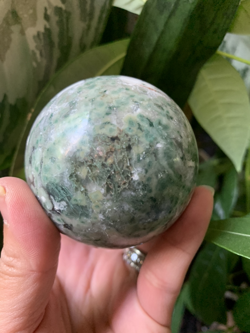 Moss agate sphere (a) | crystal image indicator(4)