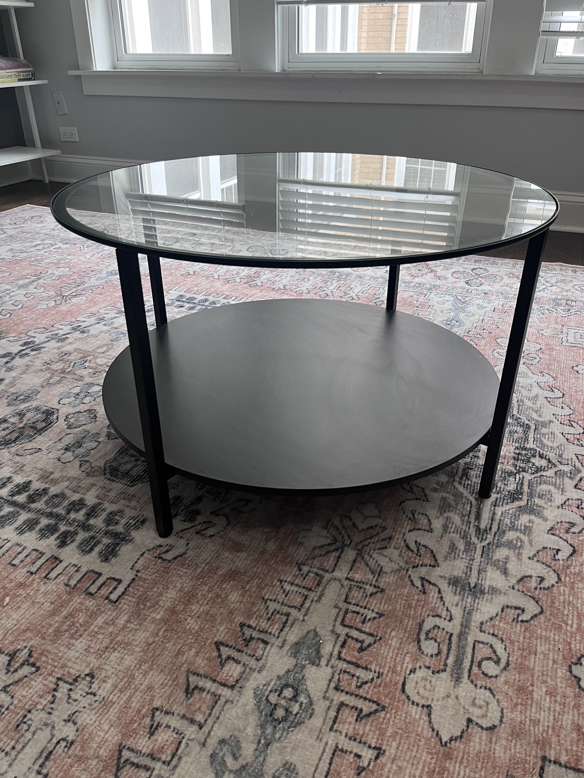 Vittsjo Coffee Table Round Black Brown And Glass
