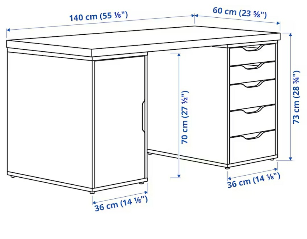 Work desk with drawers, only 8 months old - photo 2