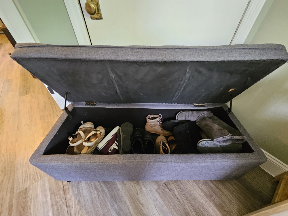Songmics Grey Tufted Storage Ottoman/Bench - photo 3