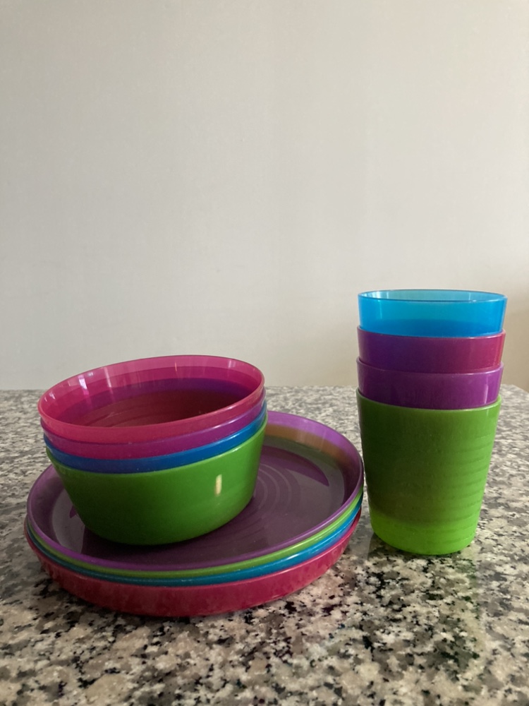 Free: IKEA kids plastic plates, bowls, cups