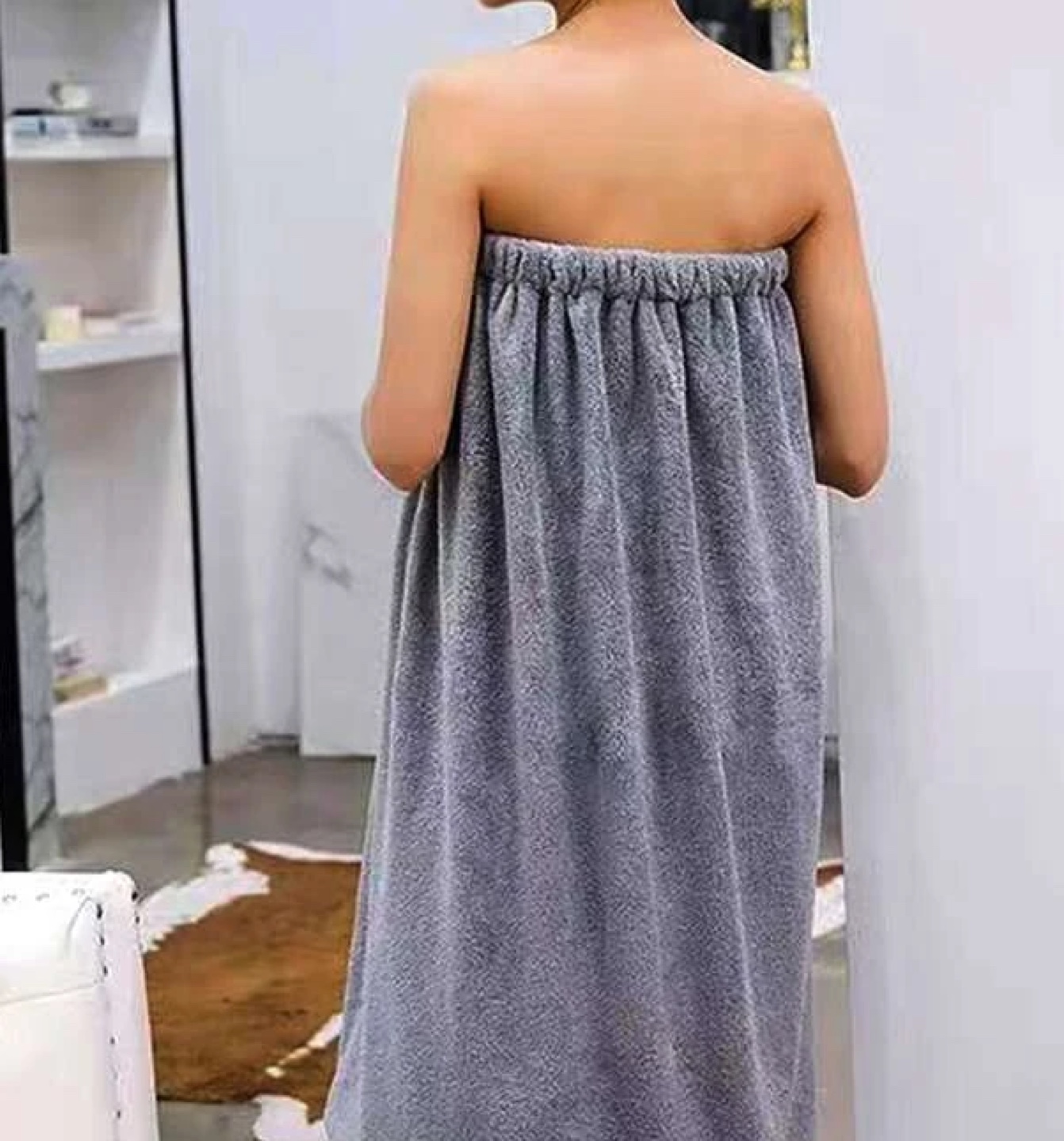 bath wrap towel with velcro and button thumbnail
