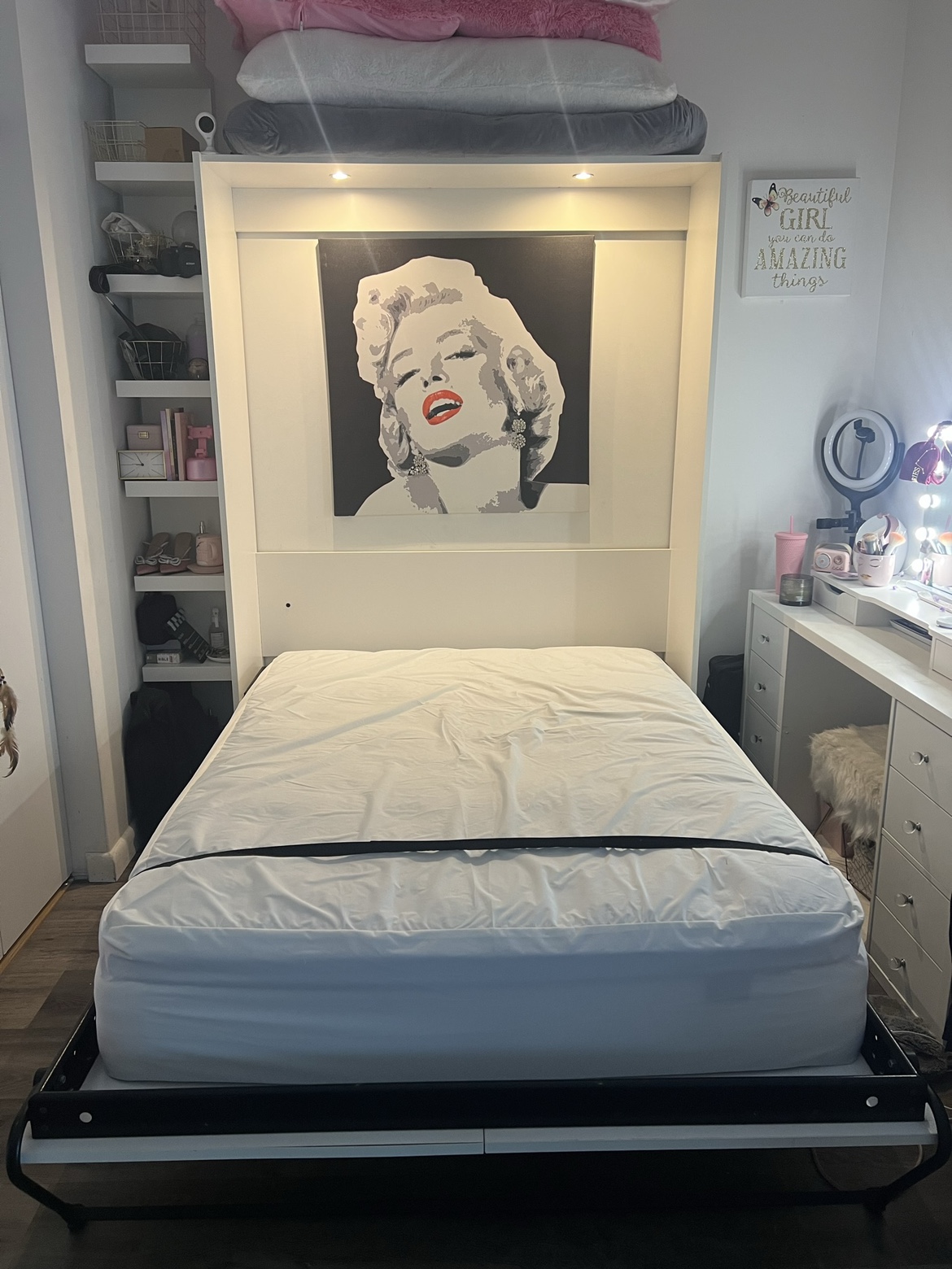Authentic Murphy Bed Full w/ LED Lights