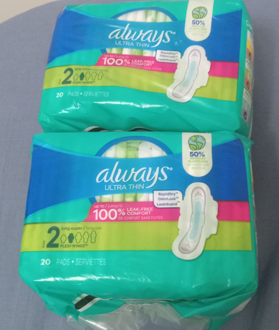 Two packs of Always size 2 (20 pads) $3 each thumbnail