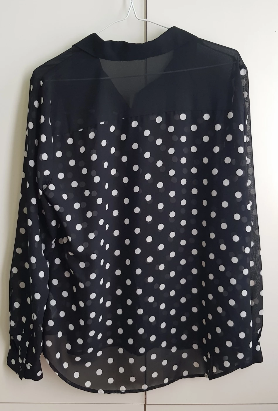 Max Studio Polka Dot Sheer Blouse Medium image indicator(3)