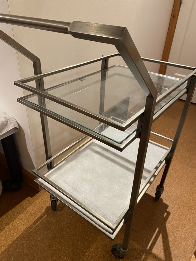 Bar Cart - with glass and granite shelves