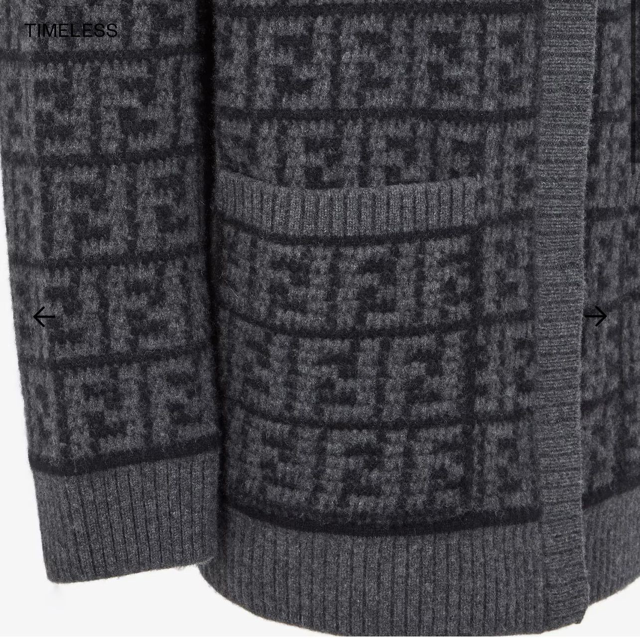 Fendi Cardigan Black FF Crocheted Cashmere w Tags image indicator(3)