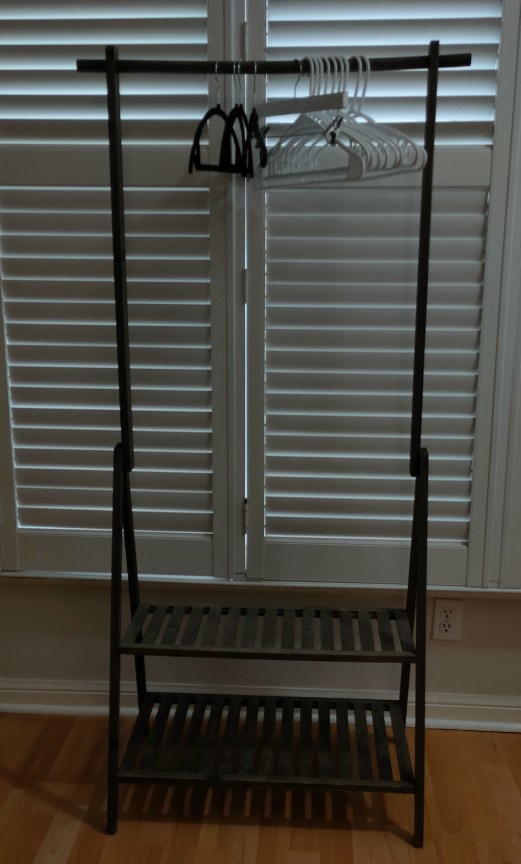 Entryway coat rack with  storage shelf