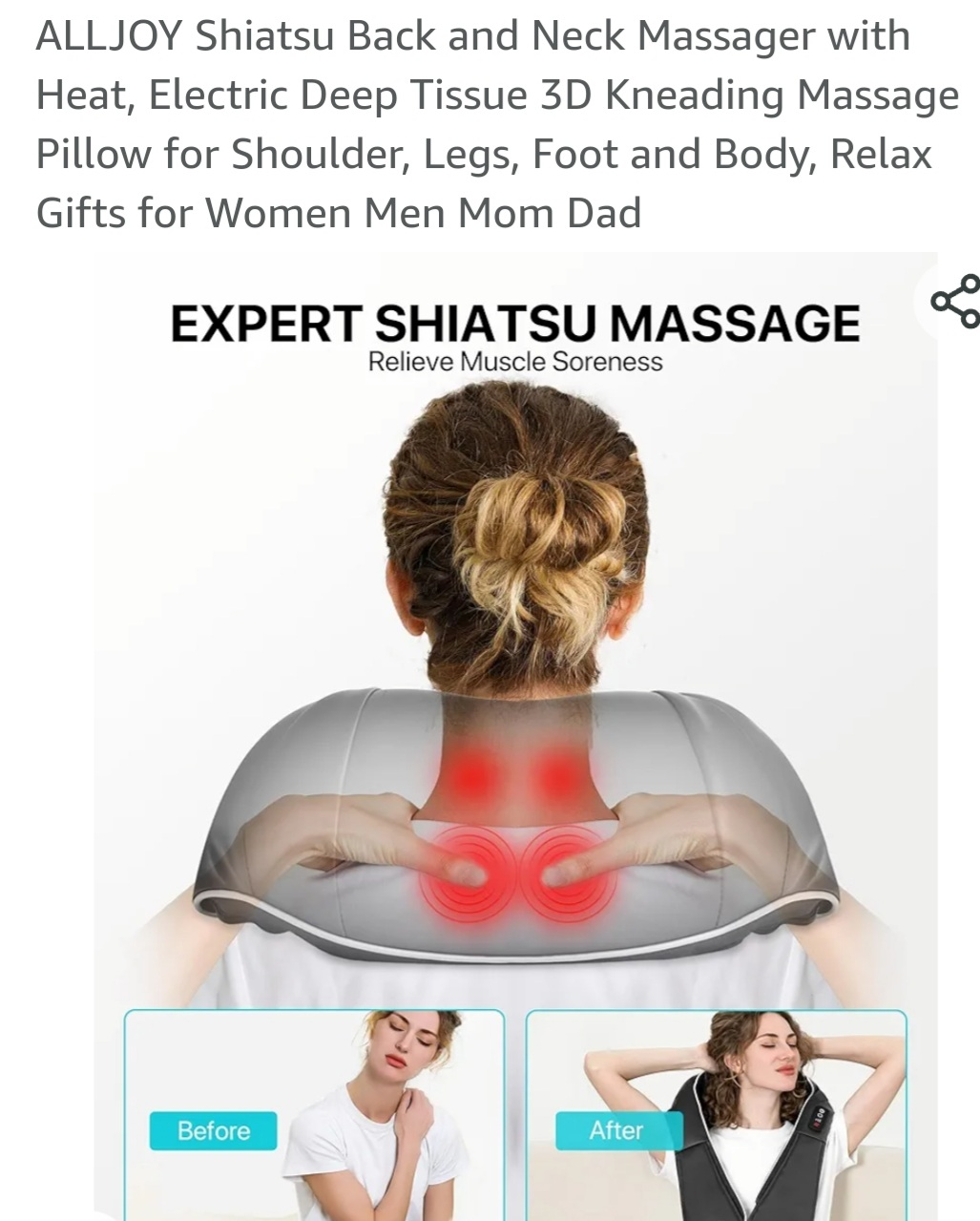 NEW ALLJOY Shiatsu Back and Neck Massager - photo 4
