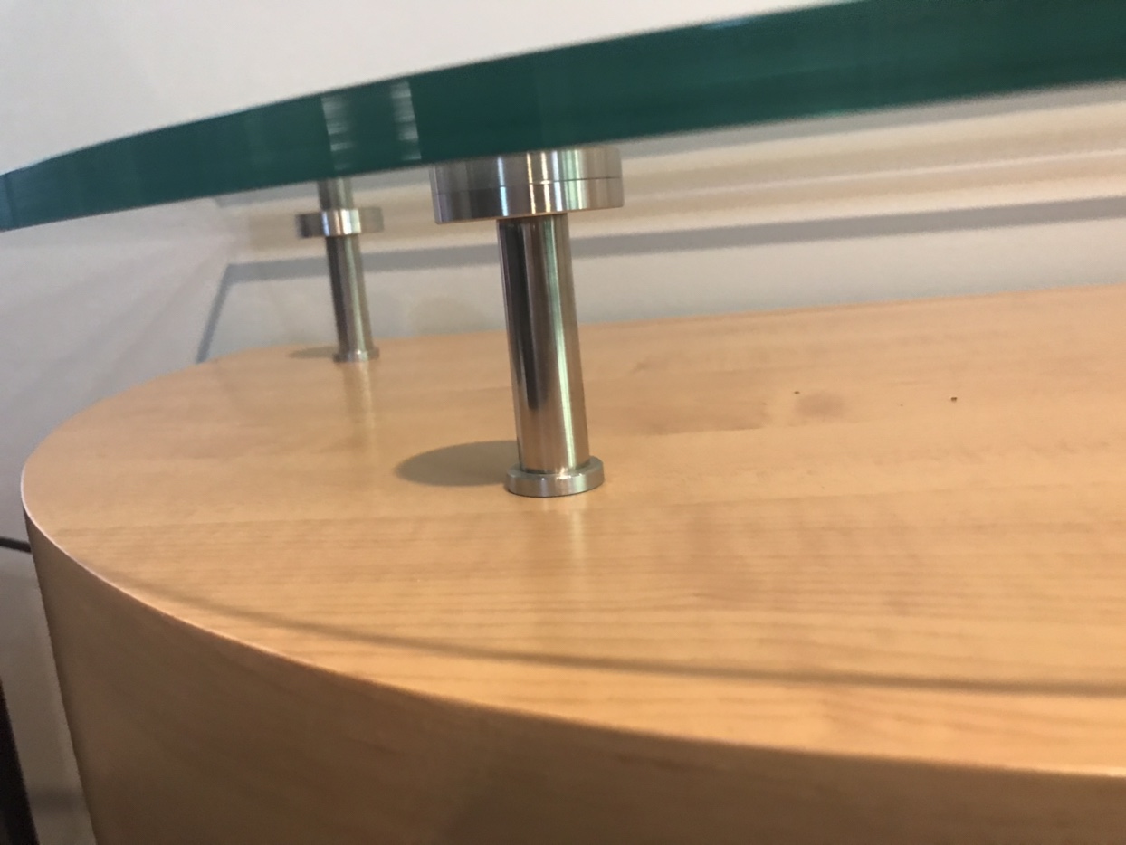 Designer Console Table w/2 Drawers (White Oak n Glass) image indicator(4)