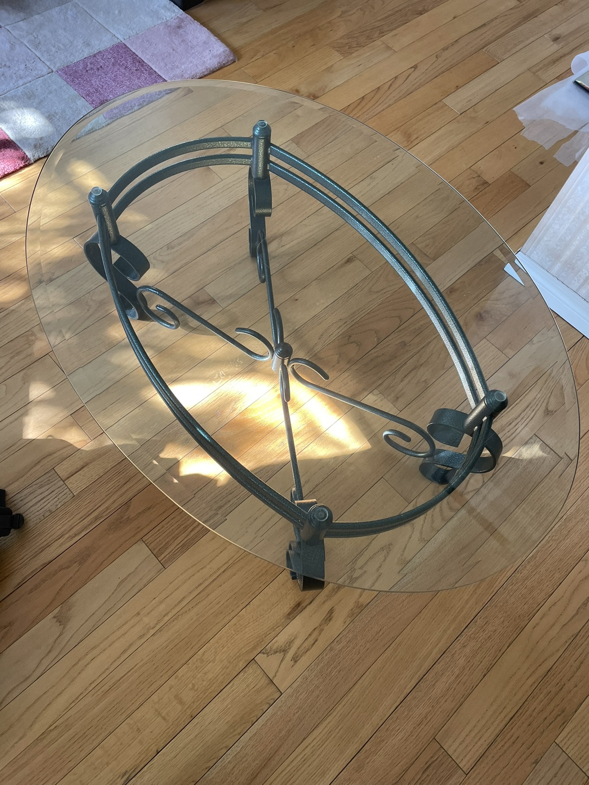 Oval glass top coffee table - photo 2