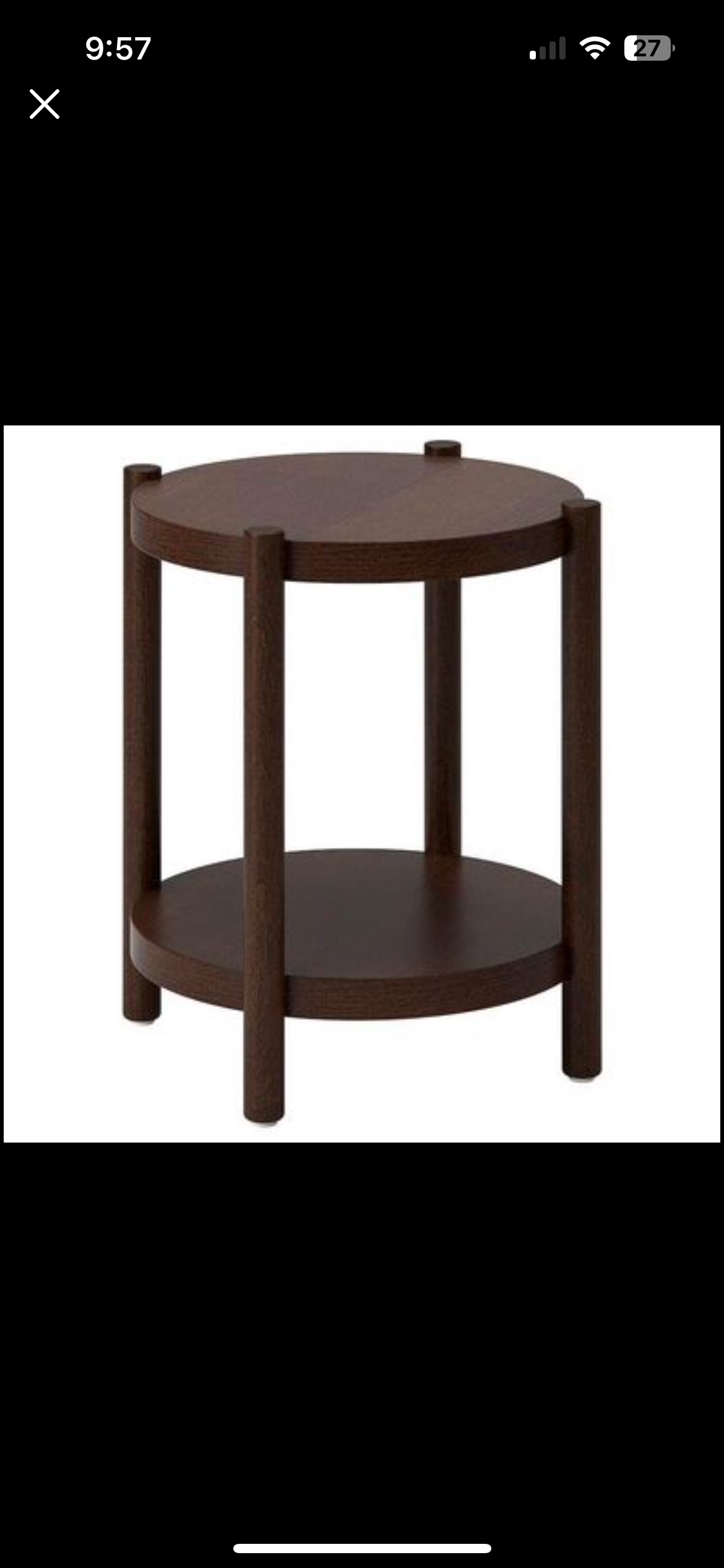 LISTERBY- Corner side table Side table, dark brown beech veneer