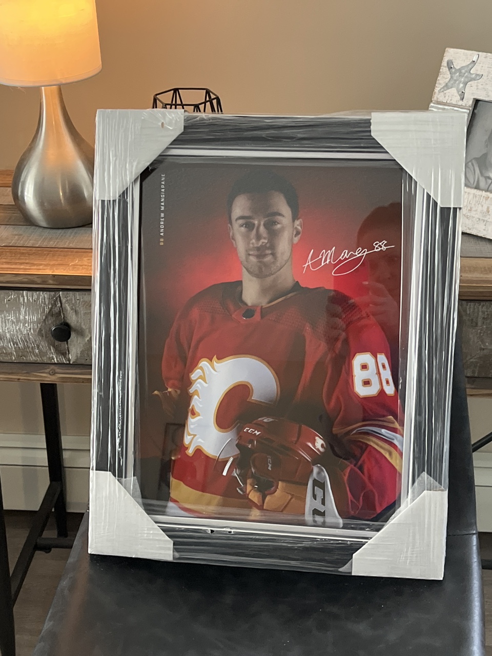 Andrew Mangiapane autographed 12x16 framed picture