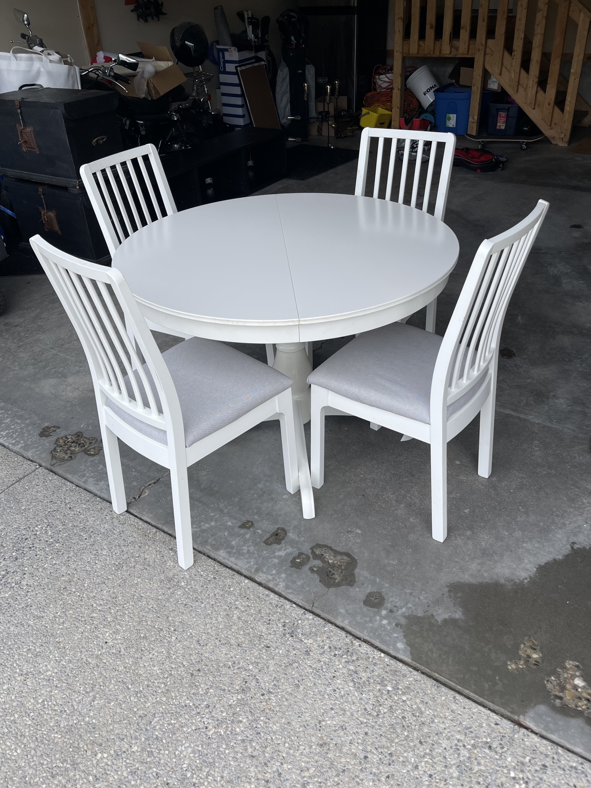 Ikea Ingatorp extend table and 4 Ekedalen chairs