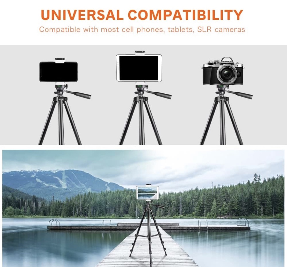 UBeesize Phone Tripod ( 50’’ Extendable ) with remote control image indicator(6)
