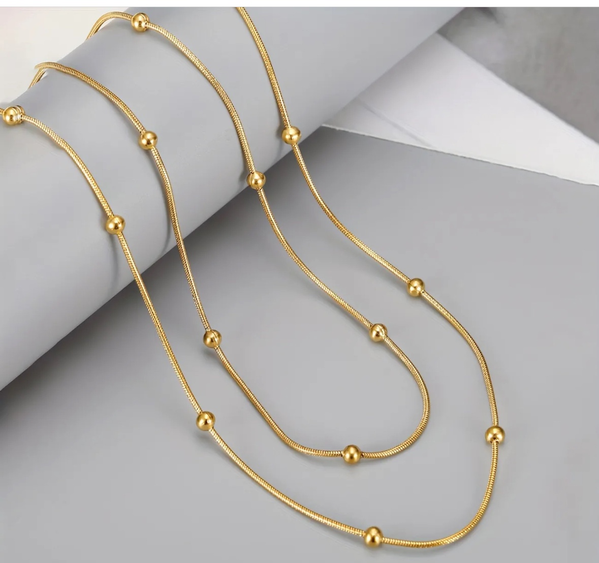 18 k plated 2 layers chain - photo 4