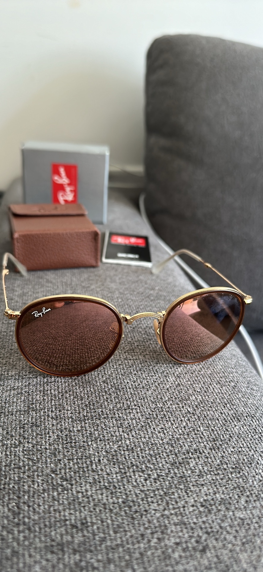 Brand new unique vintage Ray-ban rose gold foldable sunglasses - photo 3