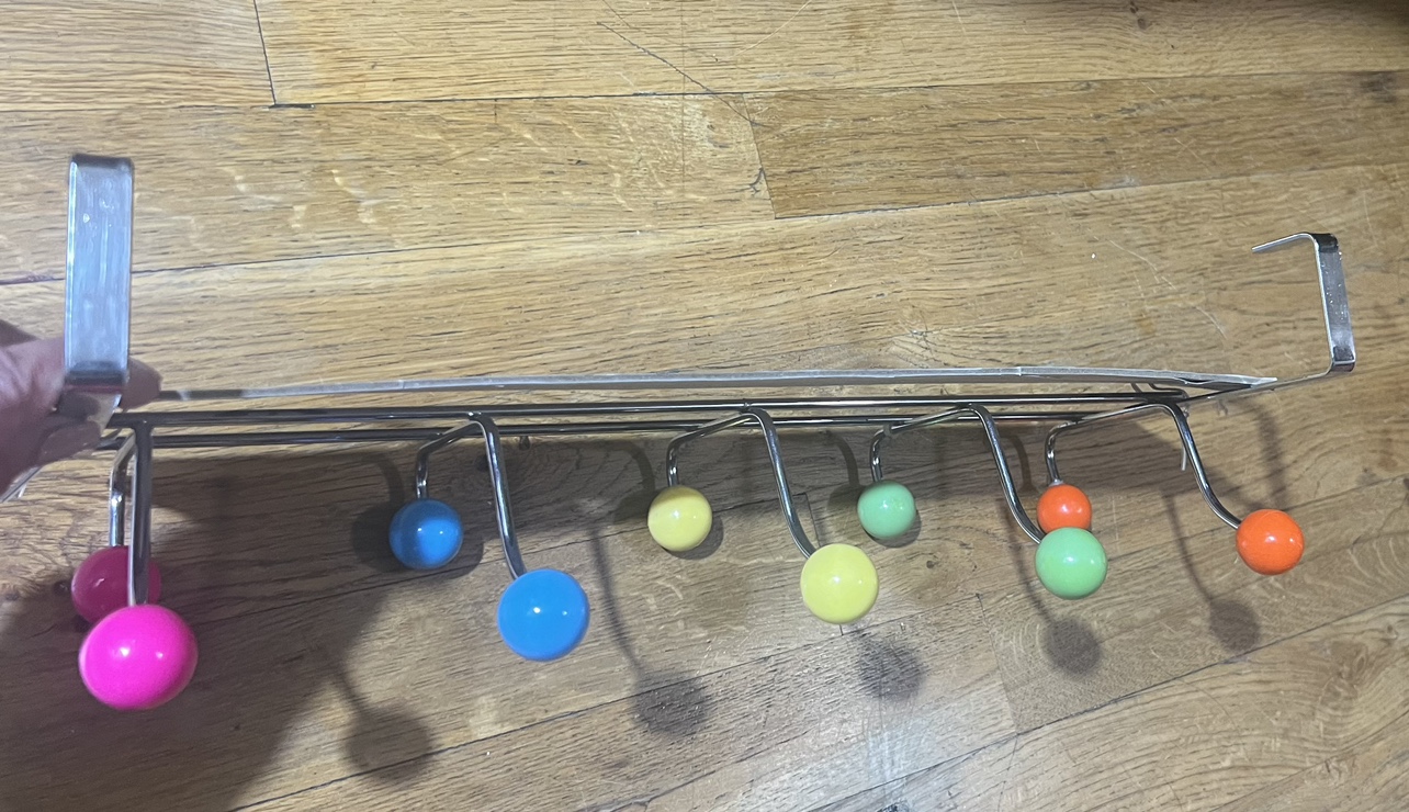 Bead over the door rack