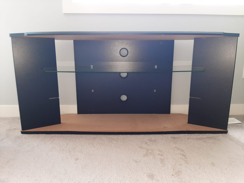 55" TV stand with glass shelf