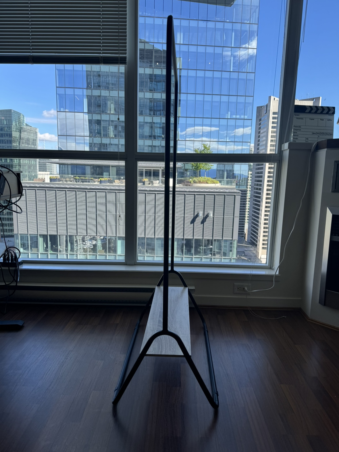 Rack for clothes with boots wooden shelf thumbnail