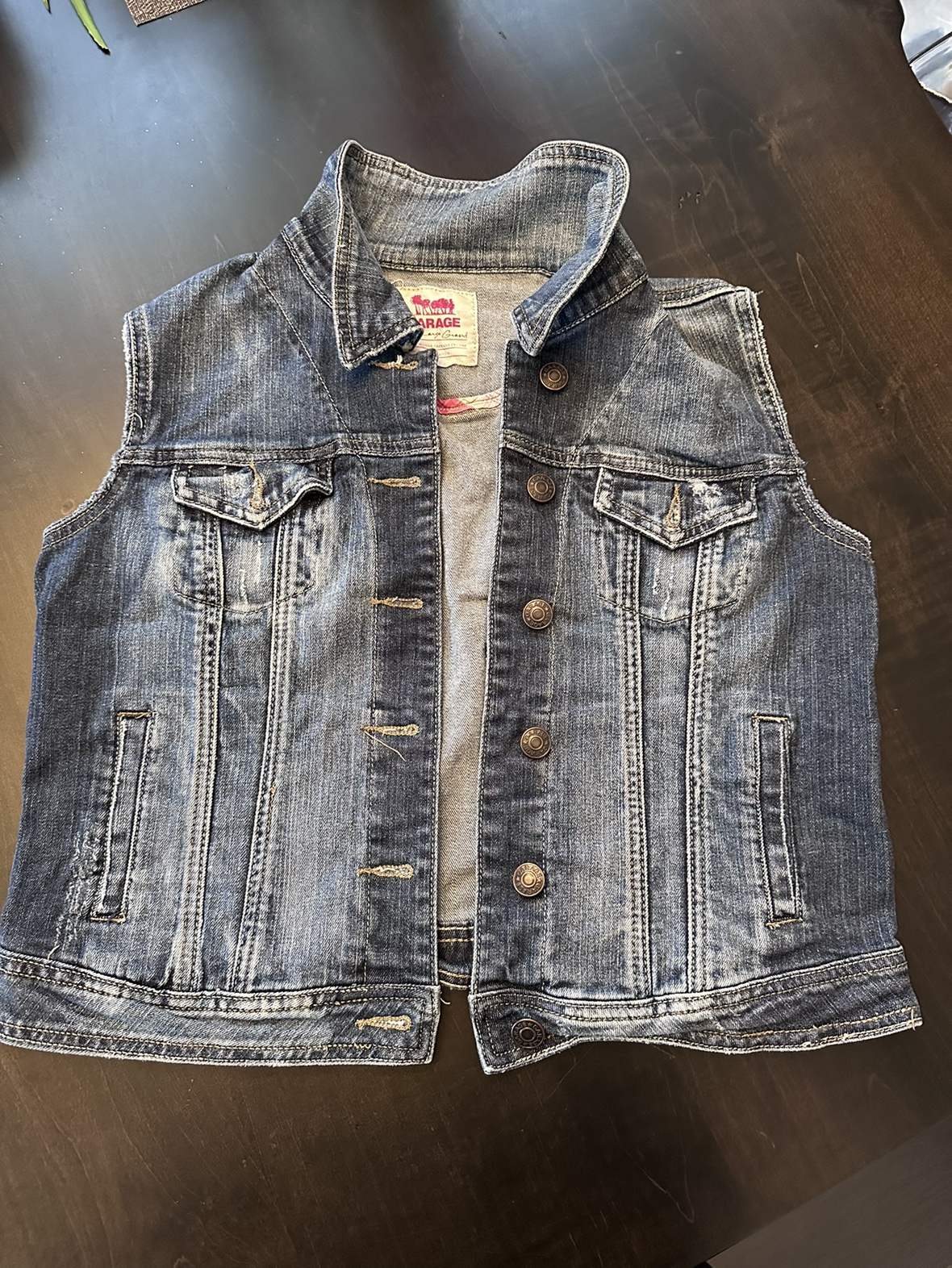 Crop jean vest