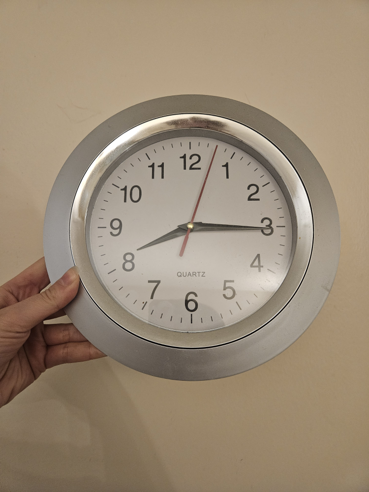 silver wall clock