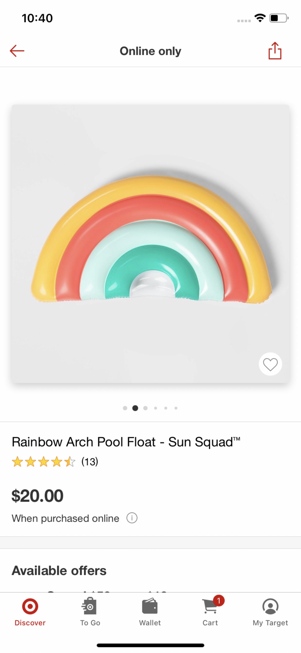 Inflatable rainbow pool float - photo 2