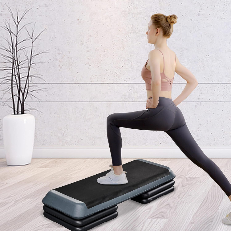 Exercise Step Board with Adjustable Risers