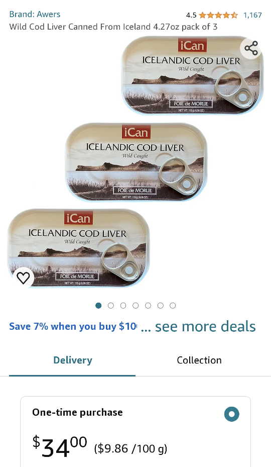 Icelandic Cod Liver 3 pack (wild caught) image indicator(2)