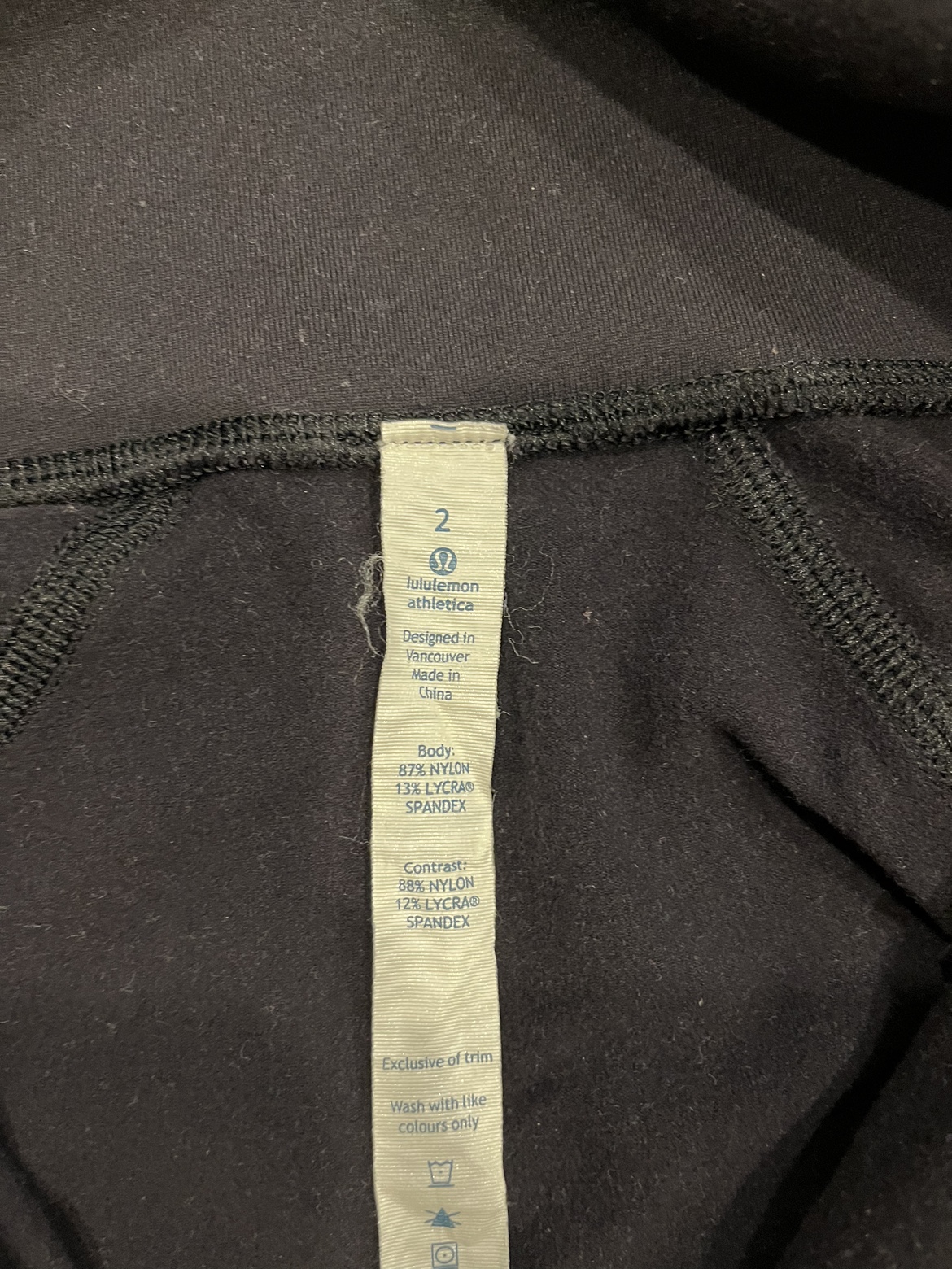 Lululemon Size 2 Black zip up image indicator(6)