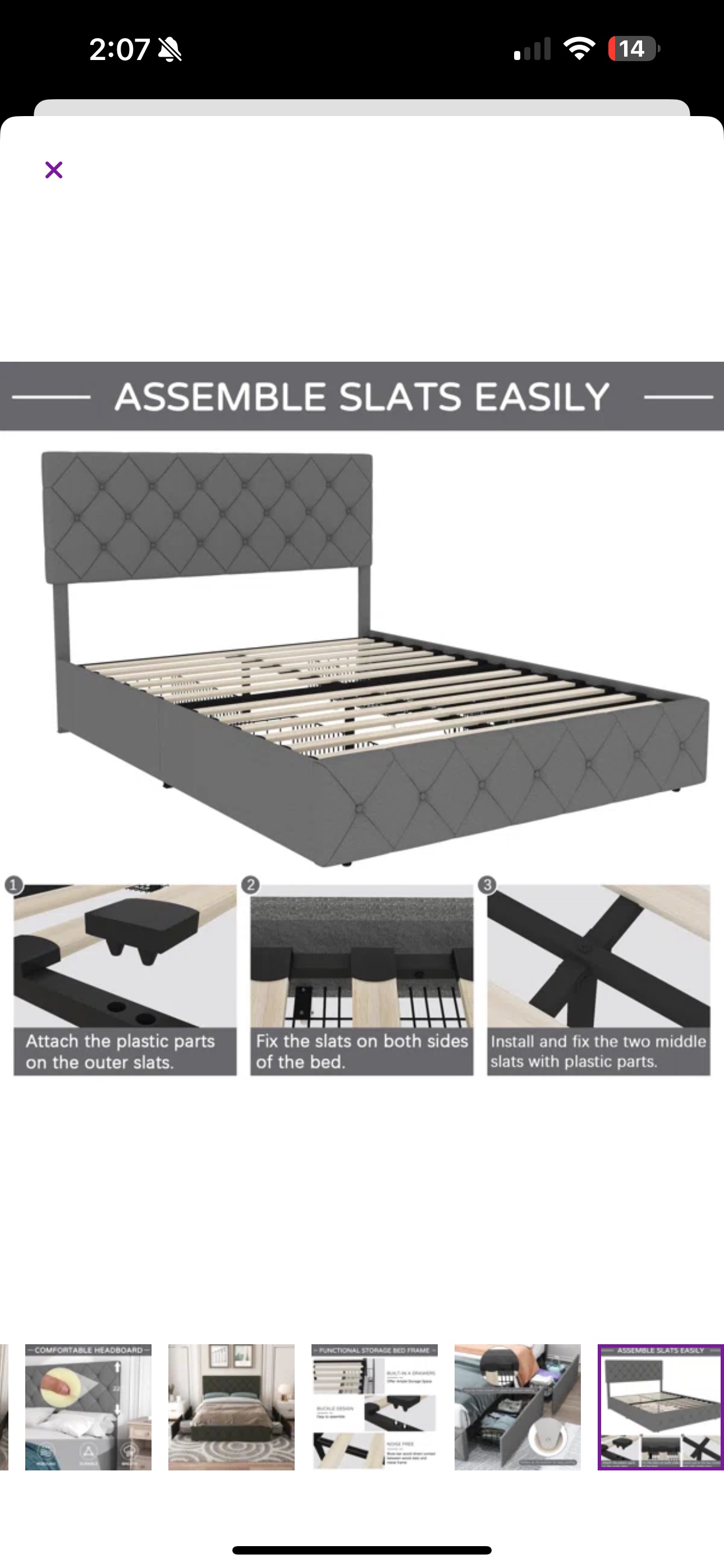 Bed frame, queen size