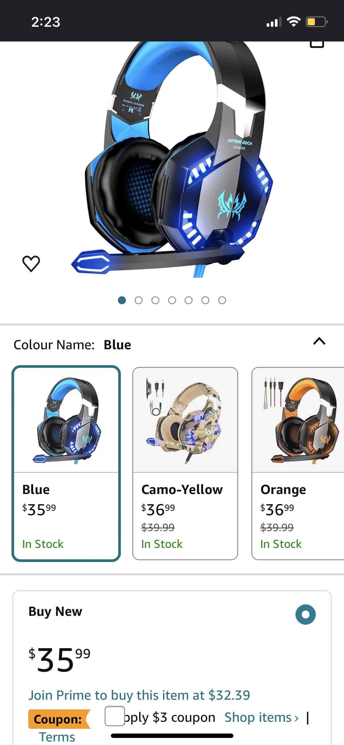 Kotion Each G2000 black and blue headset! image indicator(8)