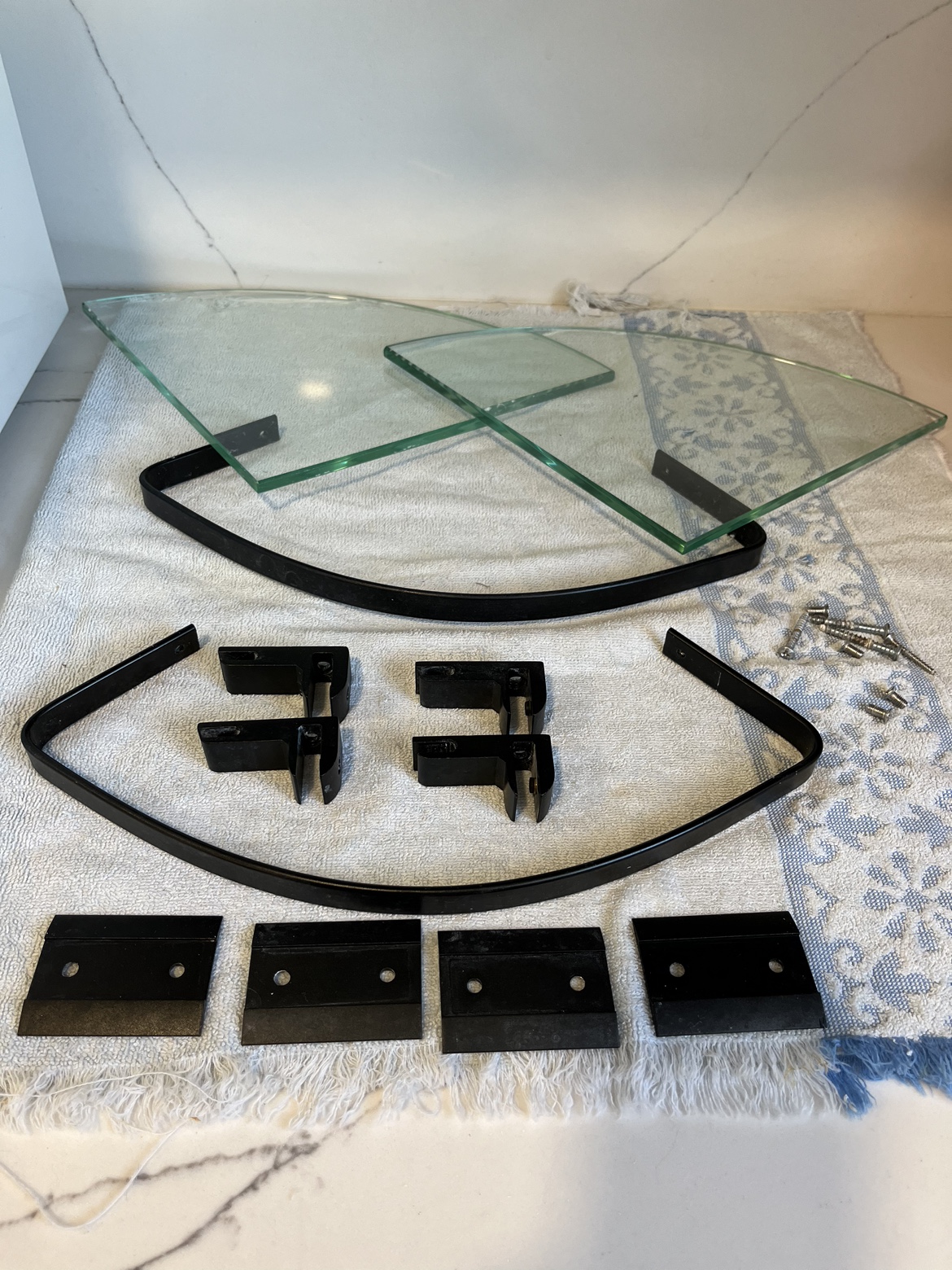 Corner Shelf Glass - 2 - Black