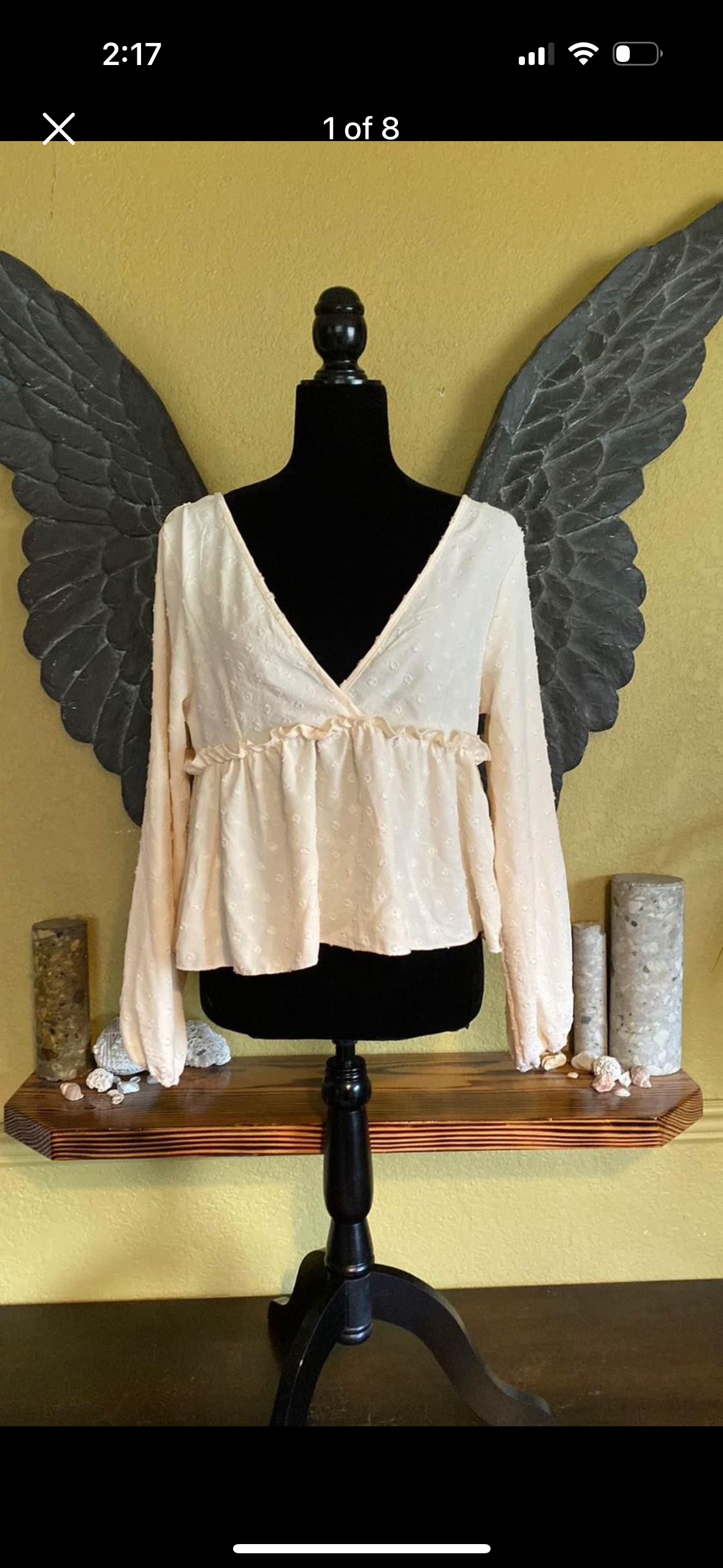 Shein Cropped Long sleeve V-neck Shirt