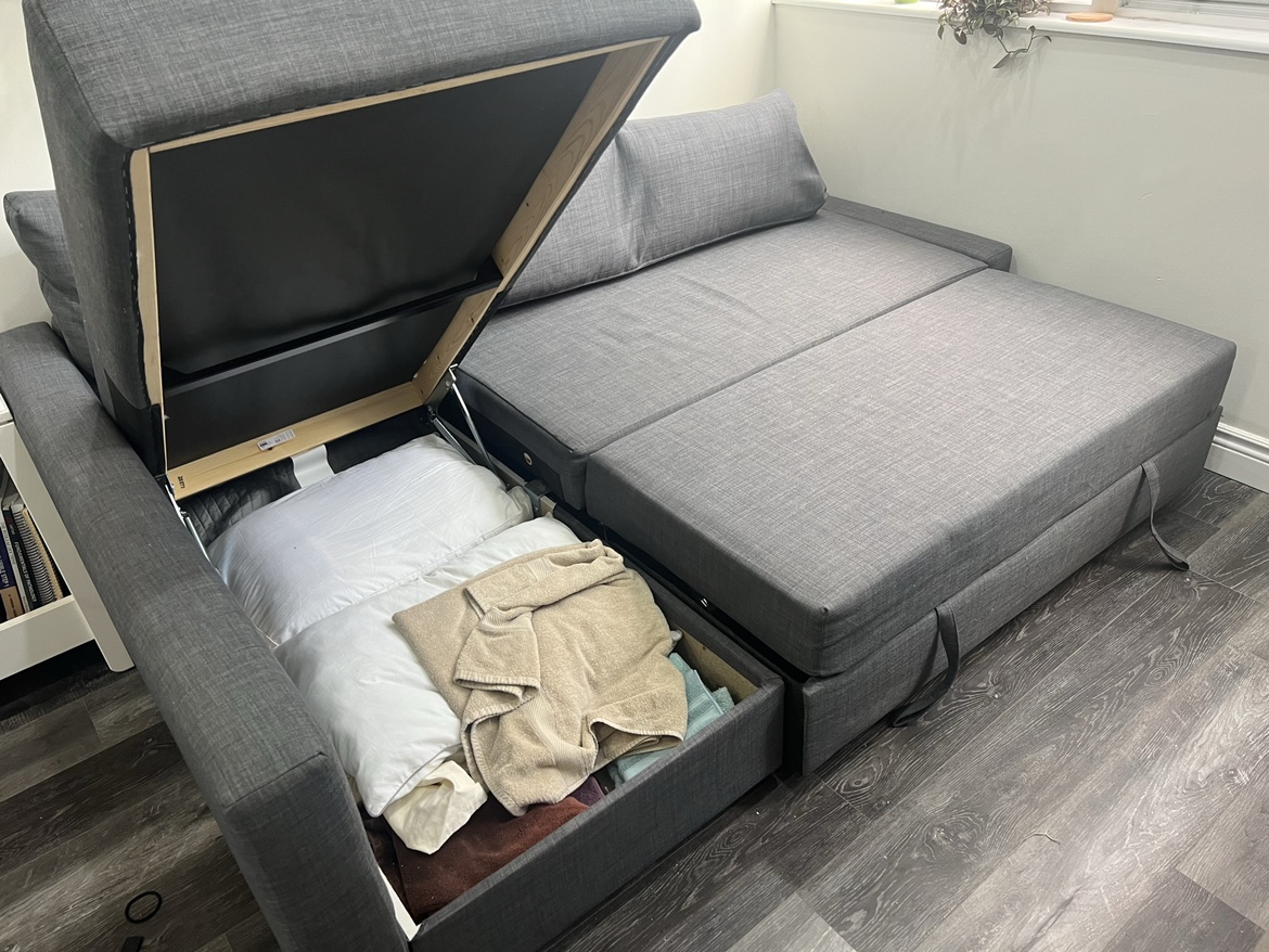 Sofa (pullout futon) with storage. Comes with futon mattress - photo 3