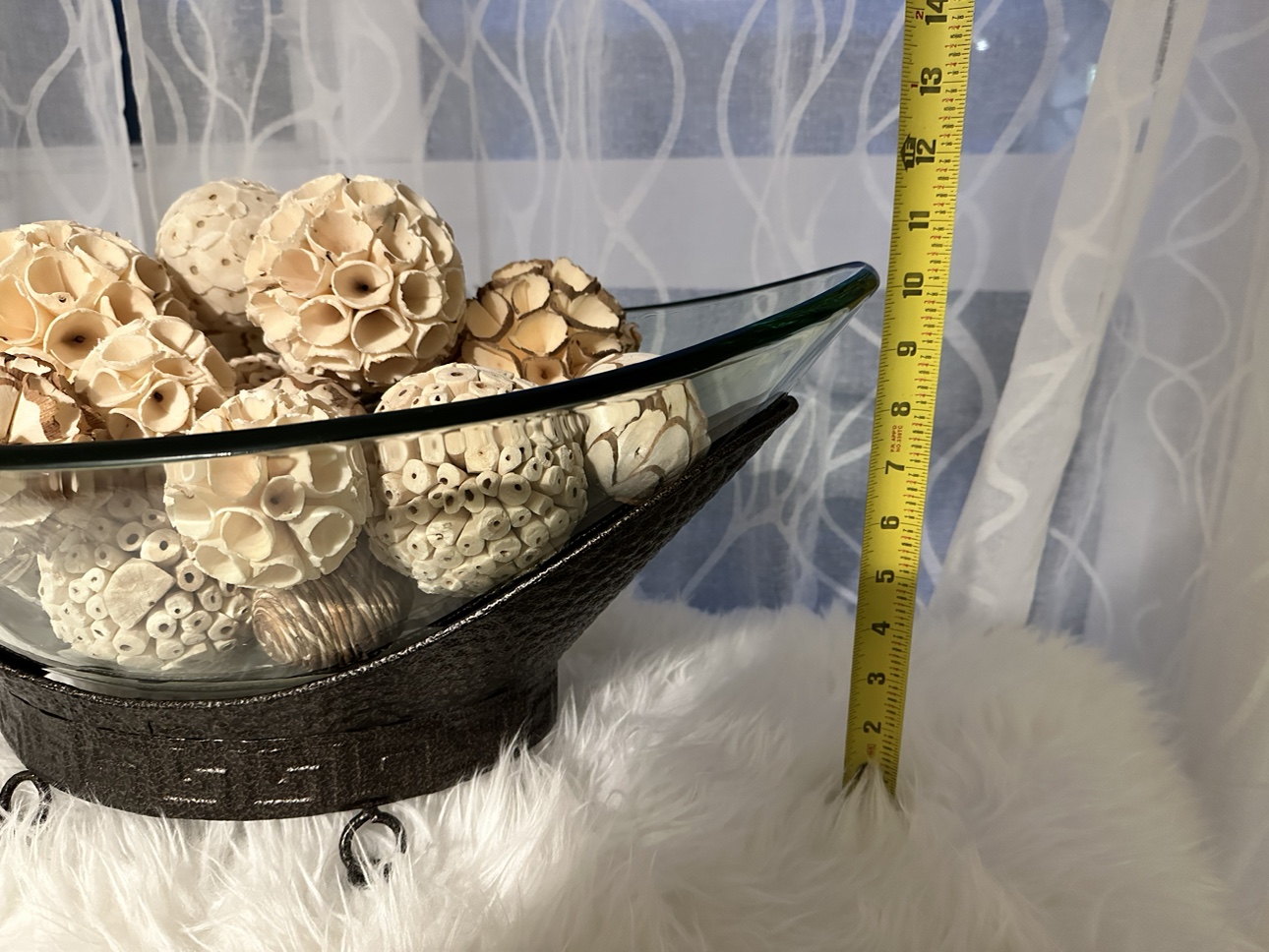 Decorative Glass Bowl with Bronze Base - photo 4