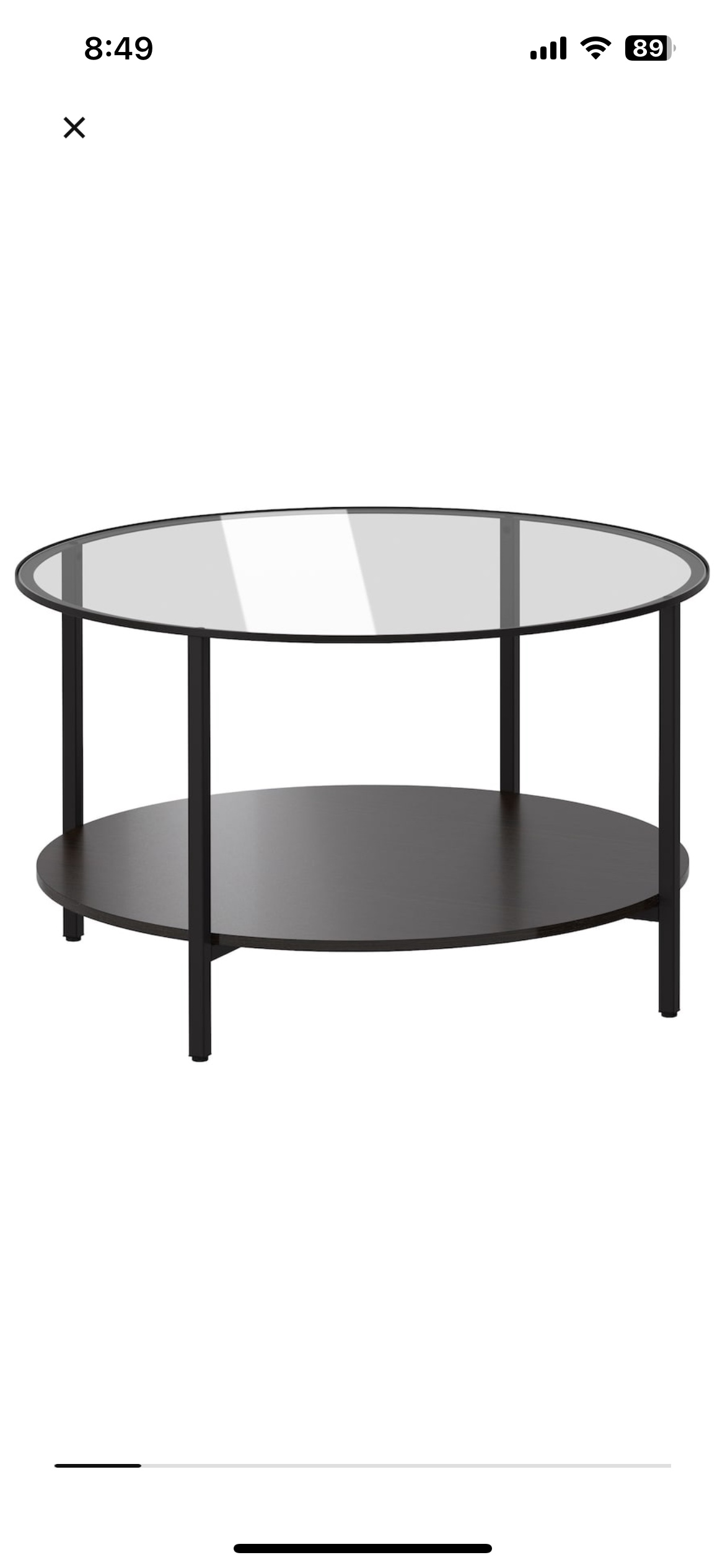 Vittsjo Coffee Table Round Black Brown And Glass - photo 3