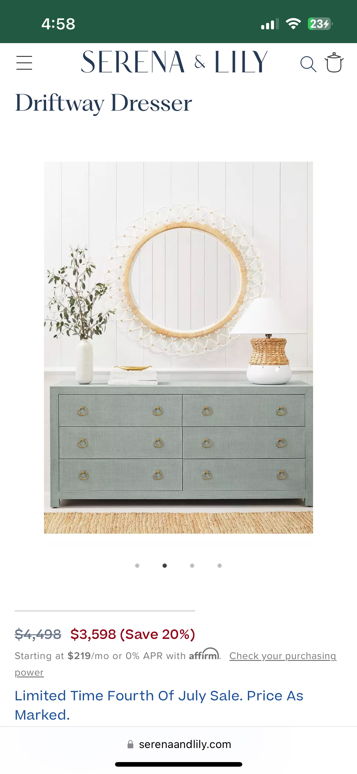 💫 Serena & Lily Inspired Faux Linen Light Blue Dresser - photo 2