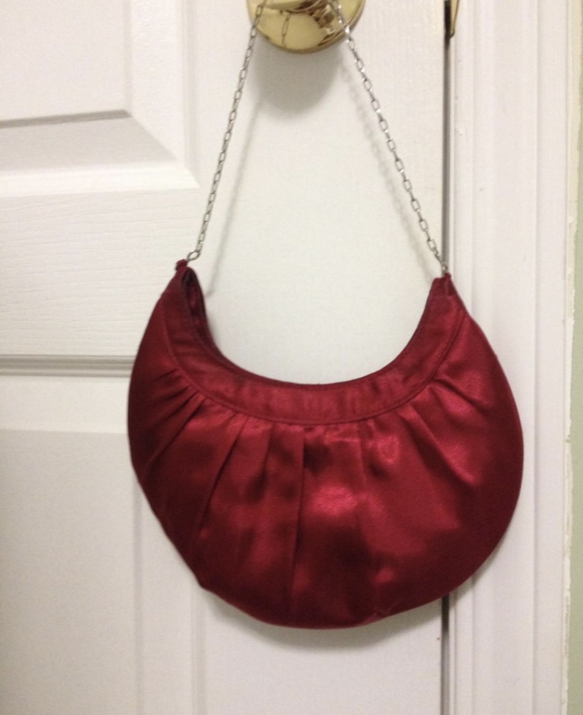 Vintage Style Ruby Red Satin Purse thumbnail