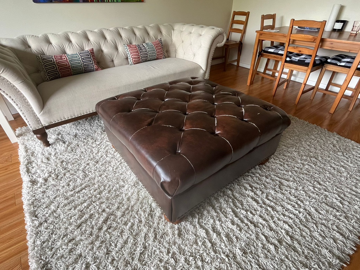 Free Real Leather Ottoman (Original Price $300 + tax) - photo 3