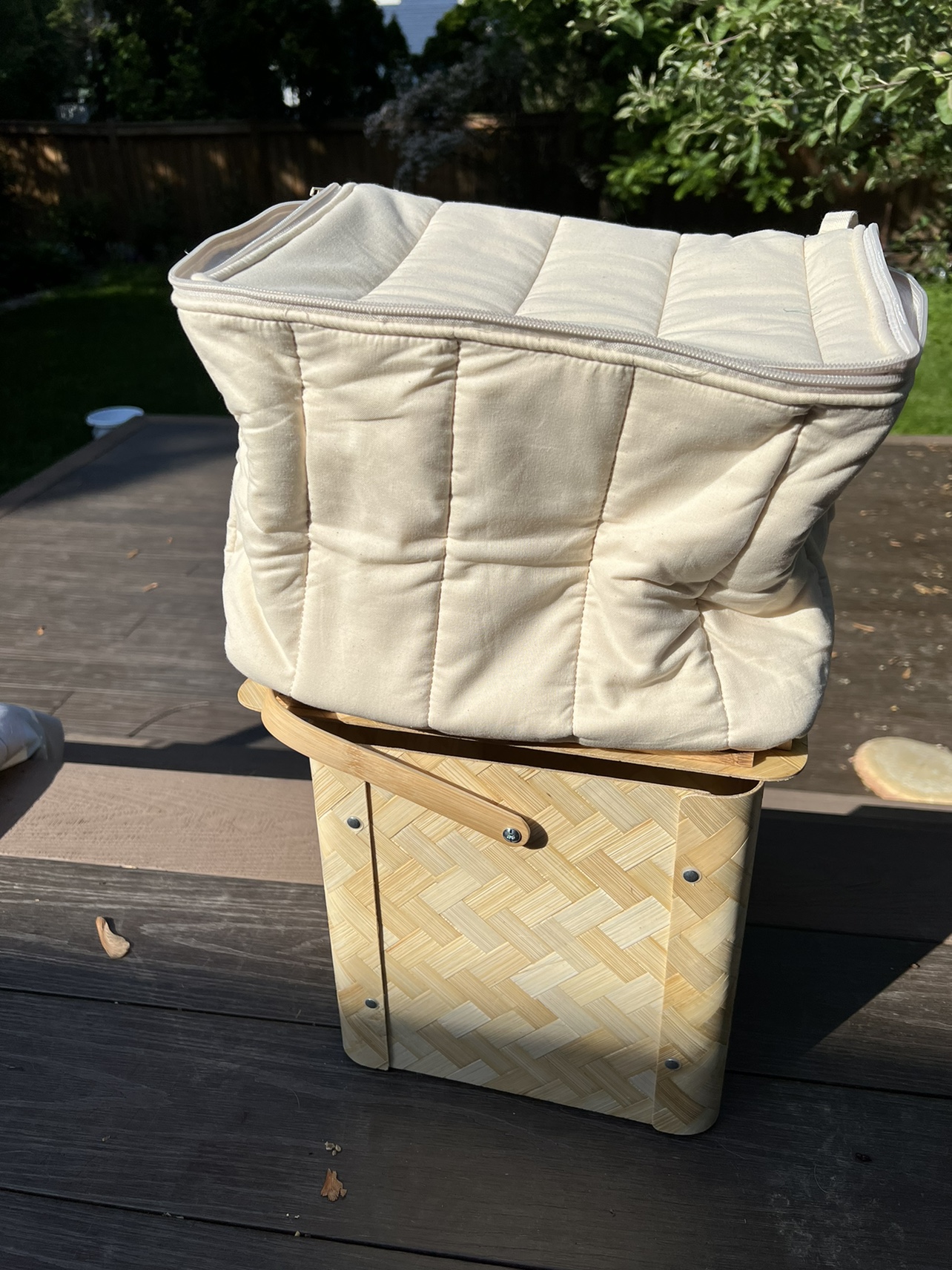 💘 IKEA Ltd Edition Bamboo Picnic Basket w/liner image indicator(4)