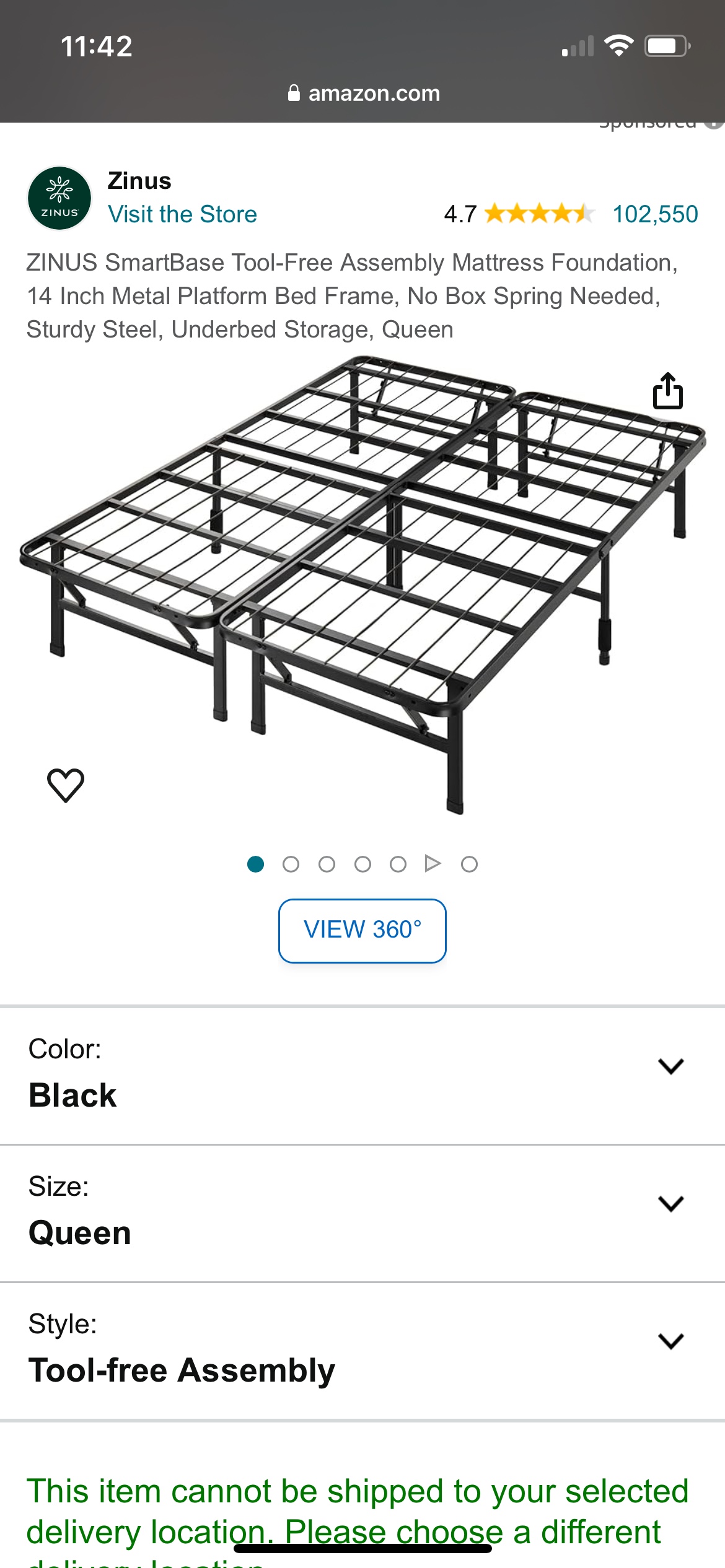 Queen size bed frame