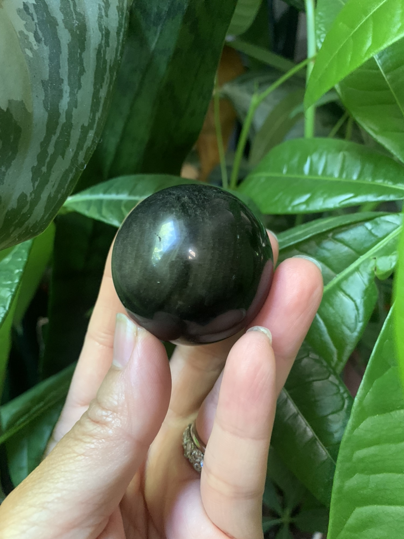 Gold obsidian sphere (a) | crystal image indicator(3)