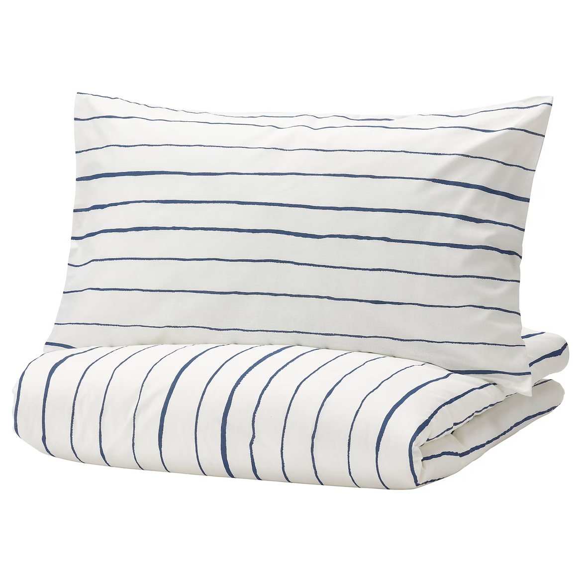 Twin duvet cover white with blue stripes